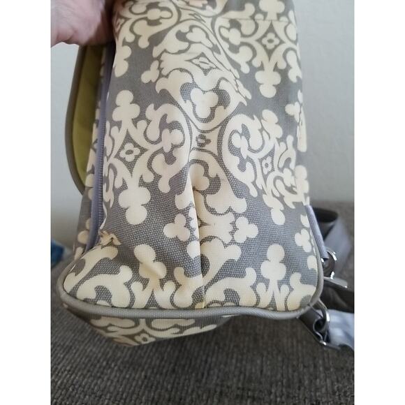 Petunia Pickle Bottom Backpack Shoulder Diaper‎ Bag Gray Light Yellow Green - Picture 12 of 16